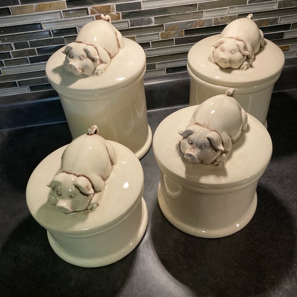 Vintage Pig Canister Set - Picture 9 of 11